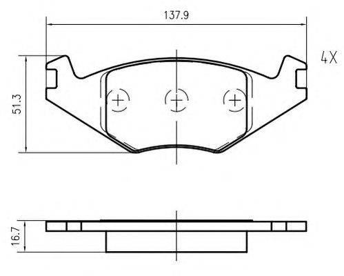 Комплект тормозных колодок, дисковый тормоз VAG 191698151F