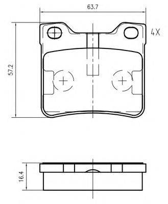 Комплект тормозных колодок, дисковый тормоз MERCEDES-BENZ A0024204820