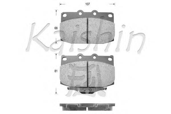 Комплект тормозных колодок, дисковый тормоз KAISHIN D3077