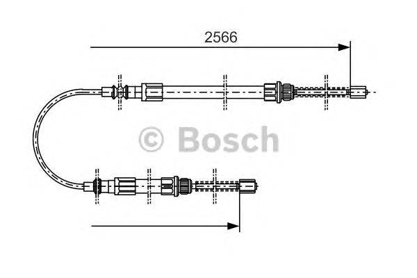 Трос, стояночная тормозная система BOSCH 1987477515