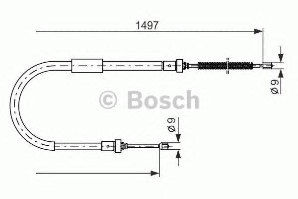 Трос, стояночная тормозная система BOSCH 1 987 477 939
