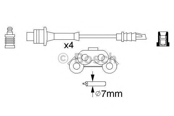 Комплект проводов зажигания BOSCH 0 986 356 936