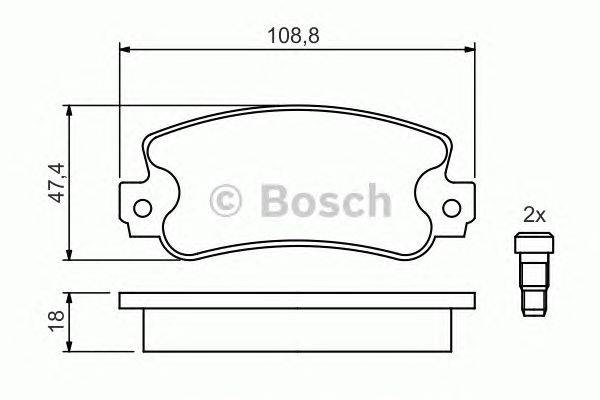 Комплект тормозных колодок, дисковый тормоз BOSCH 20950