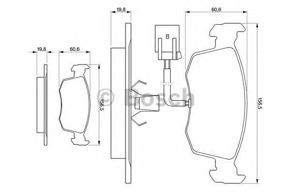 Комплект тормозных колодок, дисковый тормоз BOSCH 0 986 424 352