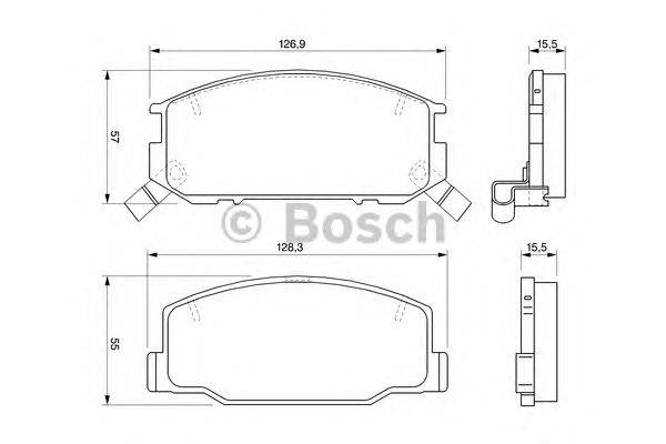 Комплект тормозных колодок, дисковый тормоз BOSCH 23009