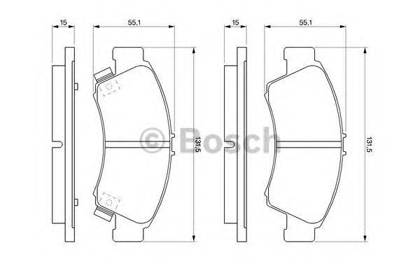 Комплект тормозных колодок, дисковый тормоз BOSCH 0 986 461 126