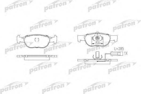 Комплект тормозных колодок, дисковый тормоз PATRON PBP1160