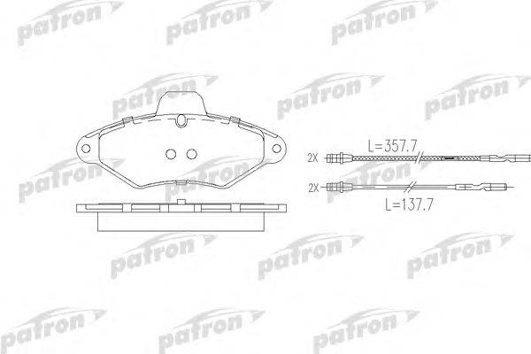 Комплект тормозных колодок, дисковый тормоз PATRON PBP874