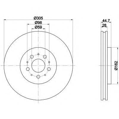 Тормозной диск HELLA PAGID 8DD 355 106-171