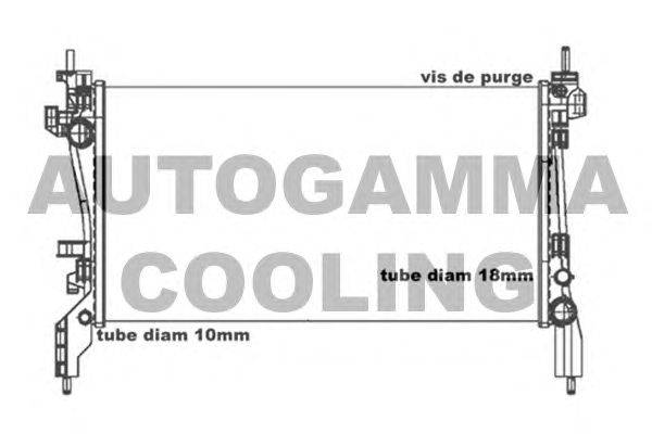 Радиатор, охлаждение двигателя AUTOGAMMA 105438