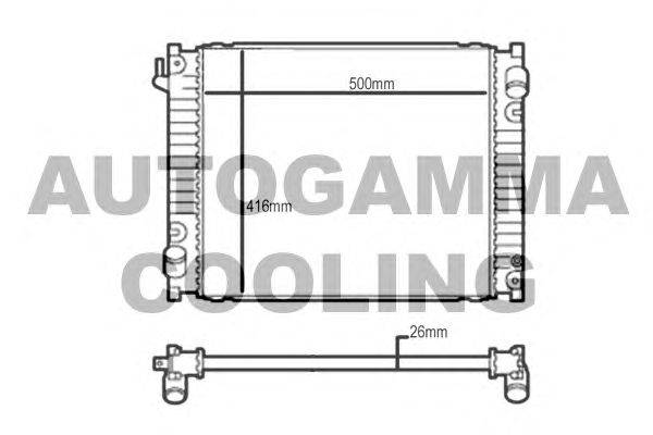 Радиатор, охлаждение двигателя AUTOGAMMA 107130