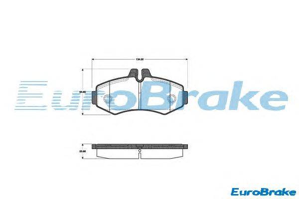 Комплект тормозных колодок, дисковый тормоз EUROBRAKE 5501223340