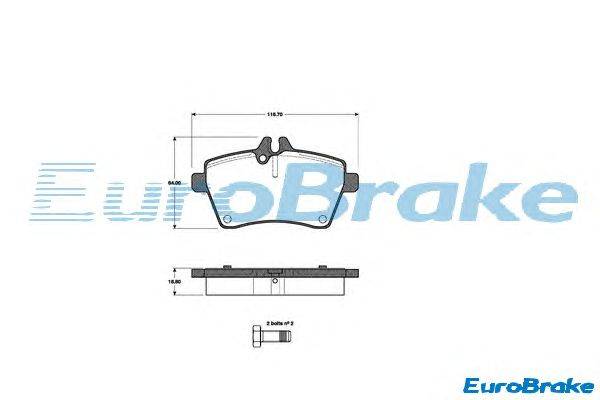 Комплект тормозных колодок, дисковый тормоз EUROBRAKE 5501223356