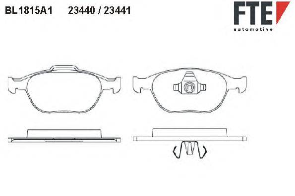 Комплект тормозных колодок, дисковый тормоз FTE 23440