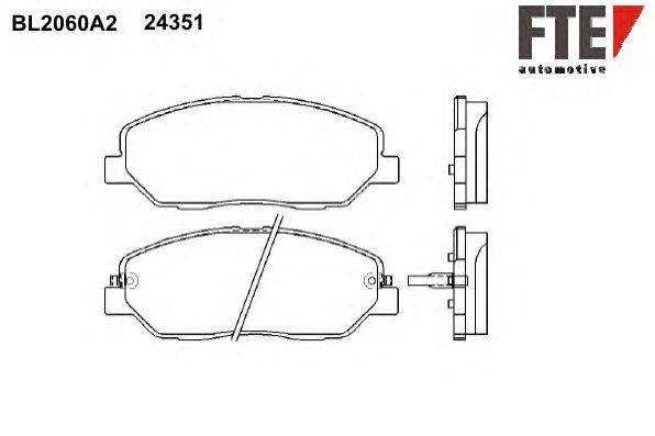 Комплект тормозных колодок, дисковый тормоз FTE 24353