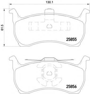 Комплект тормозных колодок, дисковый тормоз MINTEX 25856