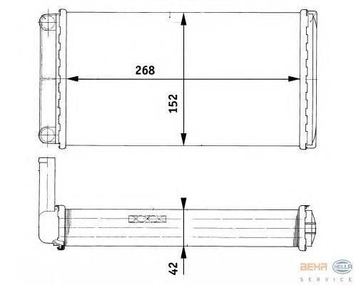 Теплообменник, отопление салона HELLA 8FH 351 312-451