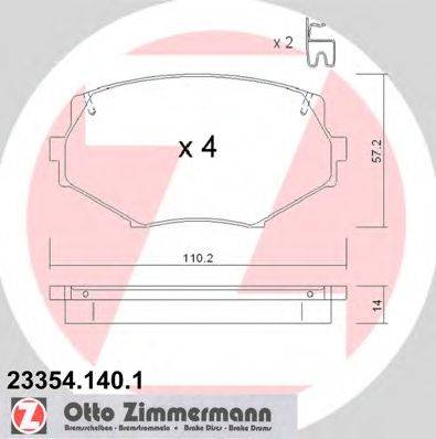 Комплект тормозных колодок, дисковый тормоз ZIMMERMANN 23354.140.1
