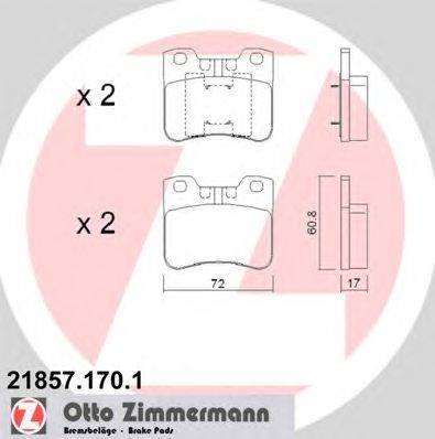 Комплект тормозных колодок, дисковый тормоз ZIMMERMANN 218571701
