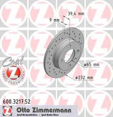 Тормозной диск ZIMMERMANN 600.3217.52