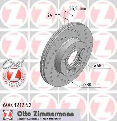 Тормозной диск ZIMMERMANN 600.3212.52