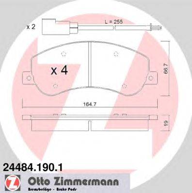 Комплект тормозных колодок, дисковый тормоз ZIMMERMANN 24484