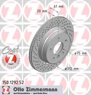 Тормозной диск ZIMMERMANN 150129252
