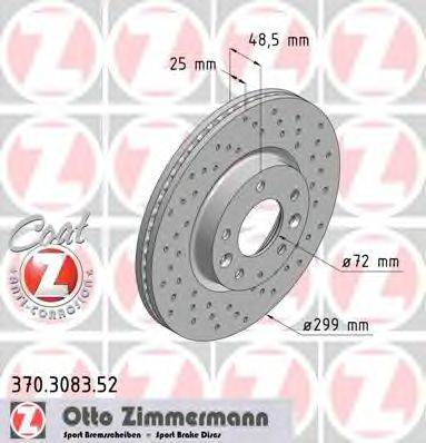 Тормозной диск ZIMMERMANN 370308352