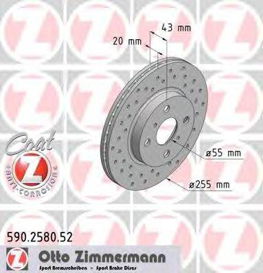 Тормозной диск ZIMMERMANN 590258052