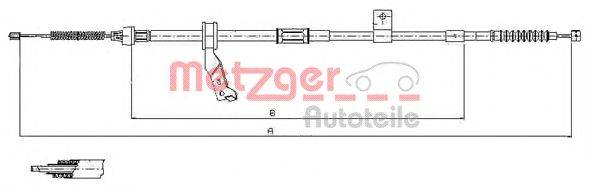 Трос, стояночная тормозная система METZGER 17.1483