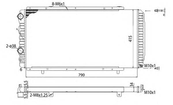 Радиатор, охлаждение двигателя MAGNETI MARELLI 350213707003