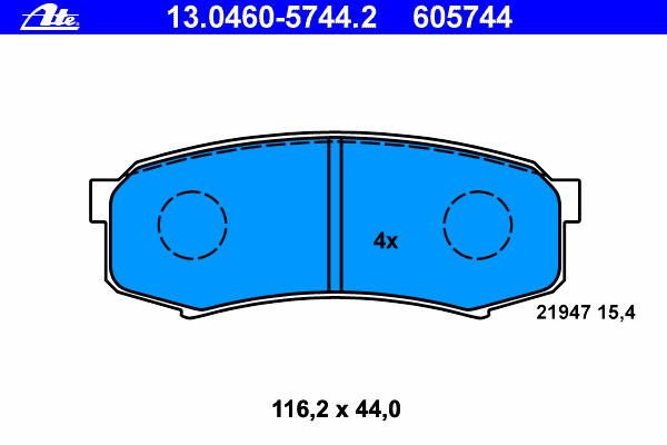 Комплект тормозных колодок, дисковый тормоз ATE 13046057442