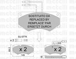 Комплект тормозных колодок, дисковый тормоз METELLI 22-0014-5