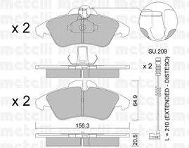 Комплект тормозных колодок, дисковый тормоз METELLI 22-0256-1K