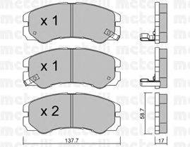Комплект тормозных колодок, дисковый тормоз METELLI 22-0357-0