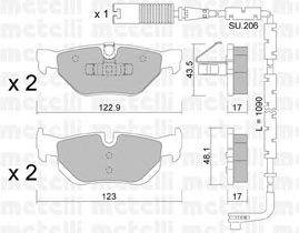 Комплект тормозных колодок, дисковый тормоз METELLI 22-0642-0K