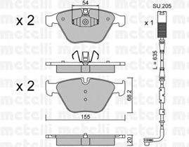 Комплект тормозных колодок, дисковый тормоз METELLI 22-0558-6K