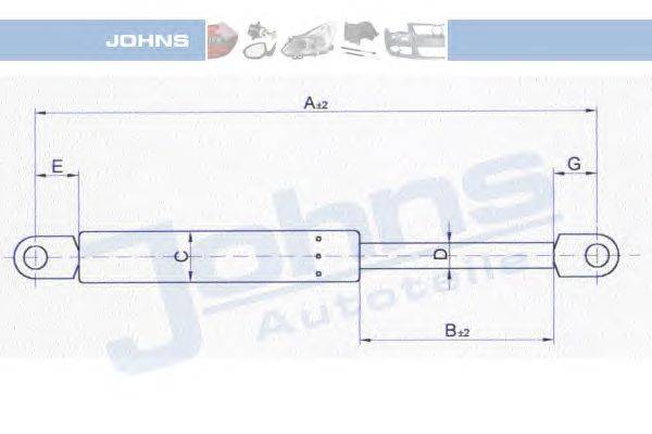 Газовая пружина, капот JOHNS 20 23 03-91