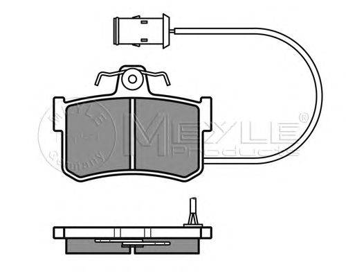 Комплект тормозных колодок, дисковый тормоз MEYLE 0252008714W