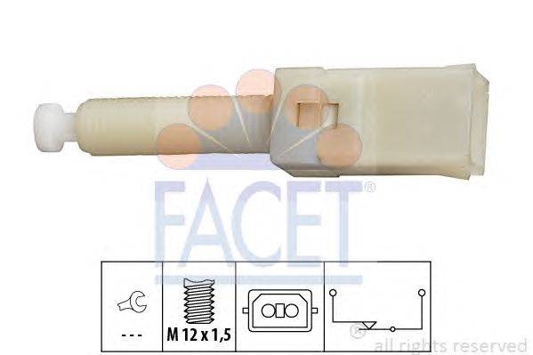 Выключатель фонаря сигнала торможения; Выключатель, привод сцепления (Tempomat) FACET 71087