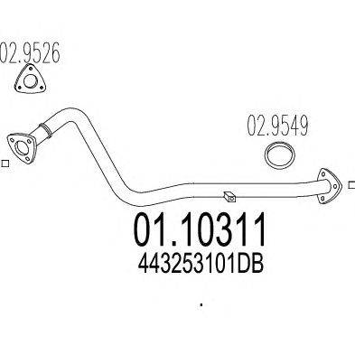 Труба выхлопного газа MTS 01.10311