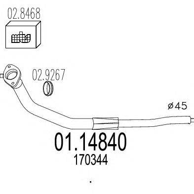 Труба выхлопного газа MTS 01.14840