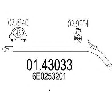 Труба выхлопного газа MTS 01.43033