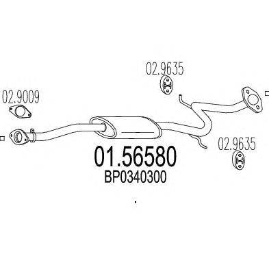 Средний глушитель выхлопных газов MTS 01.56580