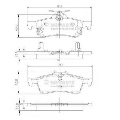 Комплект тормозных колодок, дисковый тормоз NIPPARTS N3612036