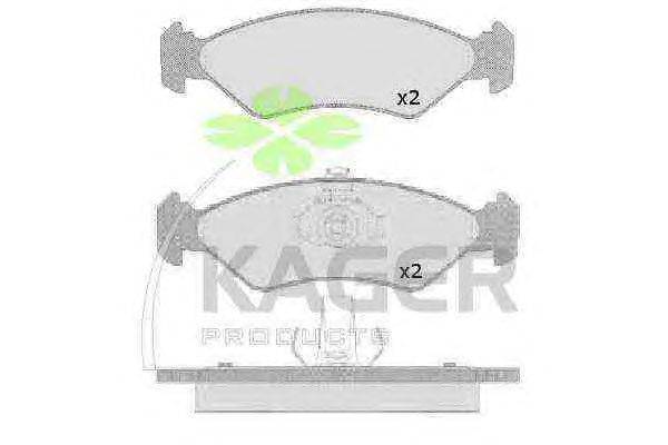Комплект тормозных колодок, дисковый тормоз KAGER 350051