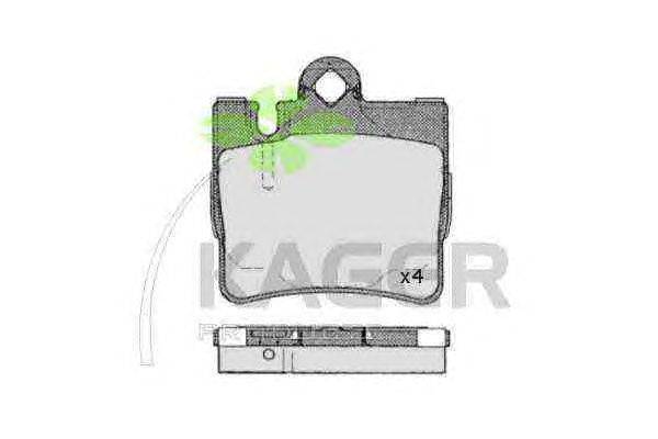 Комплект тормозных колодок, дисковый тормоз KAGER 35-0550