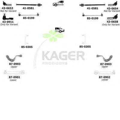 Подвеска колеса KAGER 801017