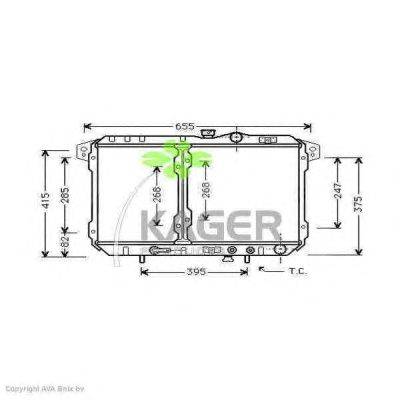 Радиатор, охлаждение двигателя KAGER 312288