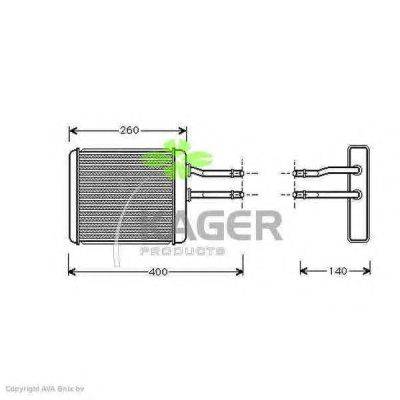 Теплообменник, отопление салона KAGER 320005